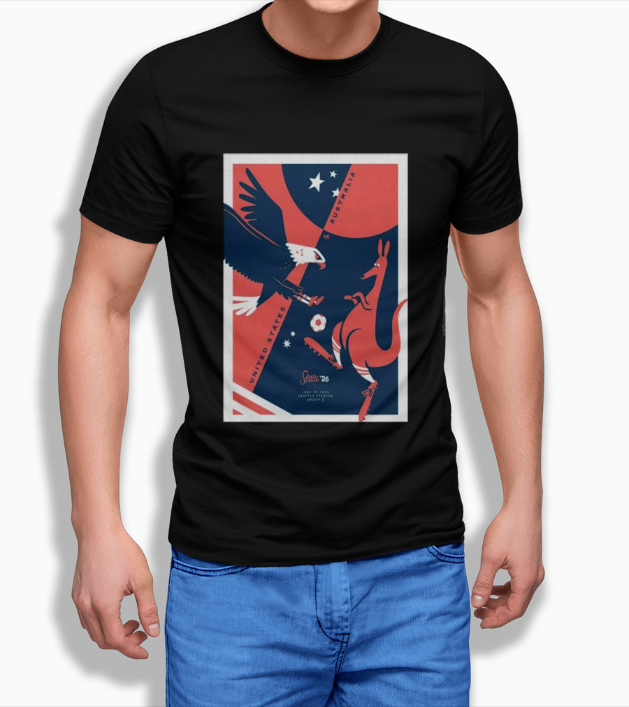 United States Vs Australia June 19 2026 Seattle Stadium Soccer Match T-Shirt