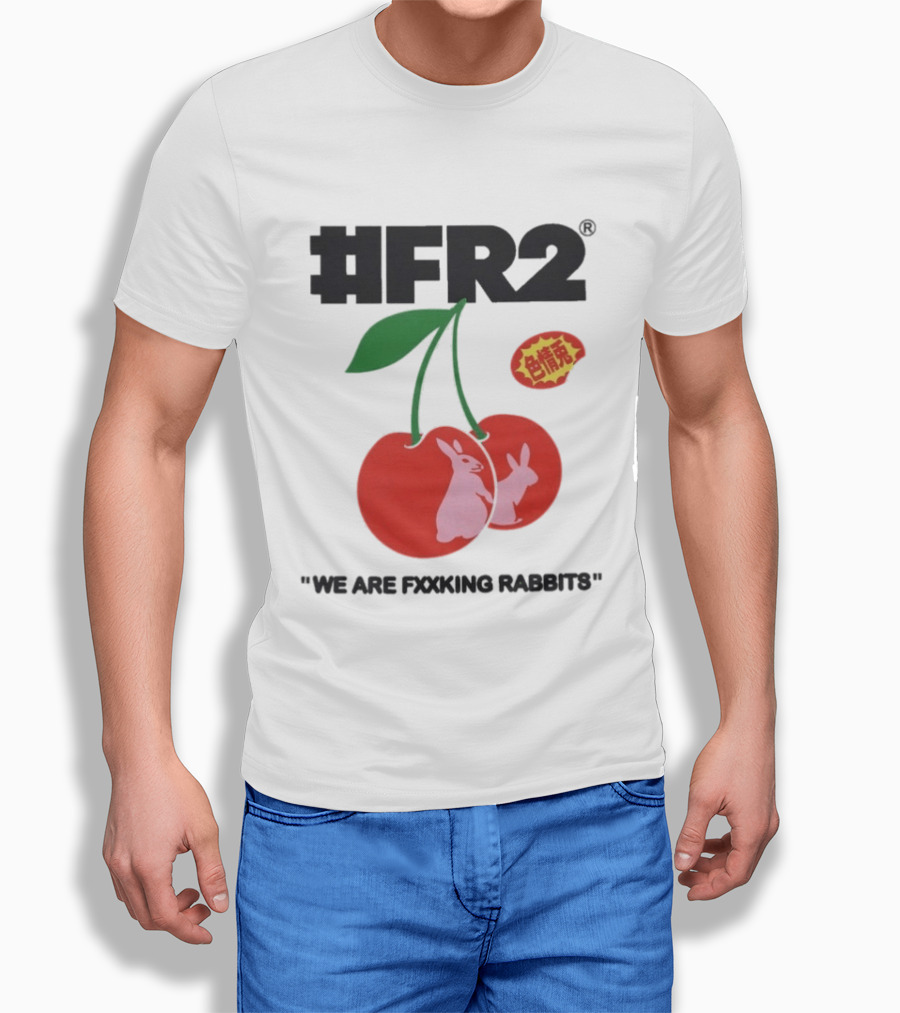 FR2 Cherry Rabbits "We Are Fxxking Rabbits" Red T-Shirt
