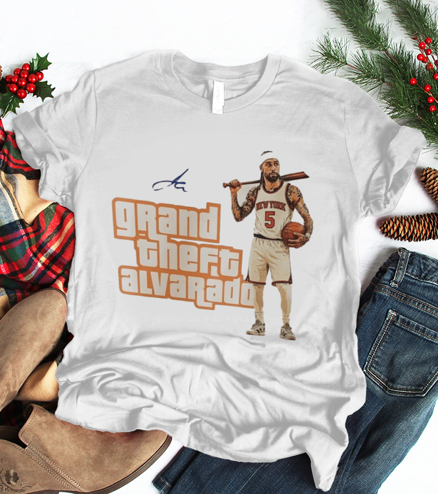 Grand Theft Alvarado New York Knicks Basketball Player T-Shirt