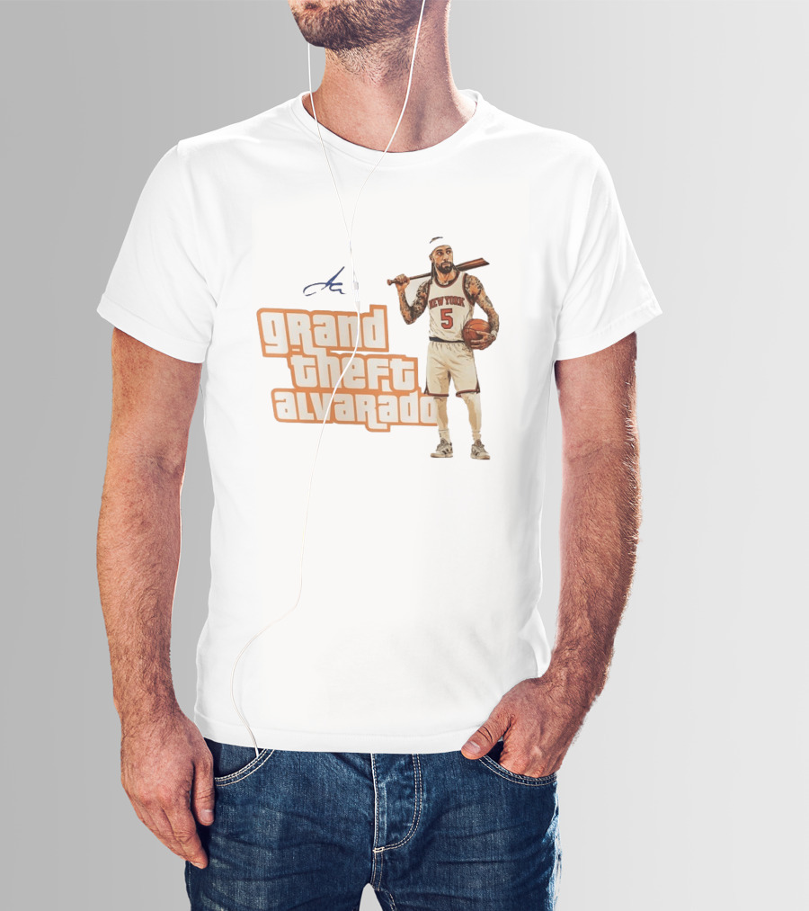 Grand Theft Alvarado New York Knicks Basketball Player T-Shirt