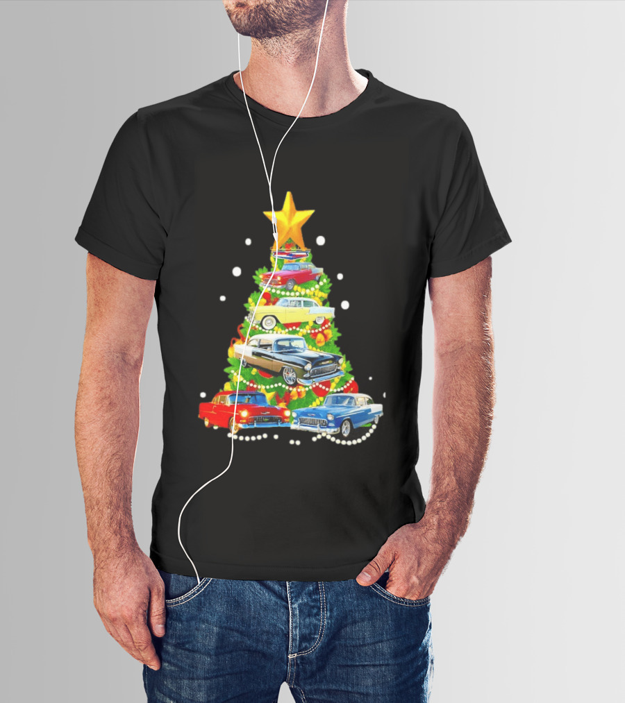 1955 Chevy Christmas Tree Holiday Vintage Car Enthusiasts T-Shirt