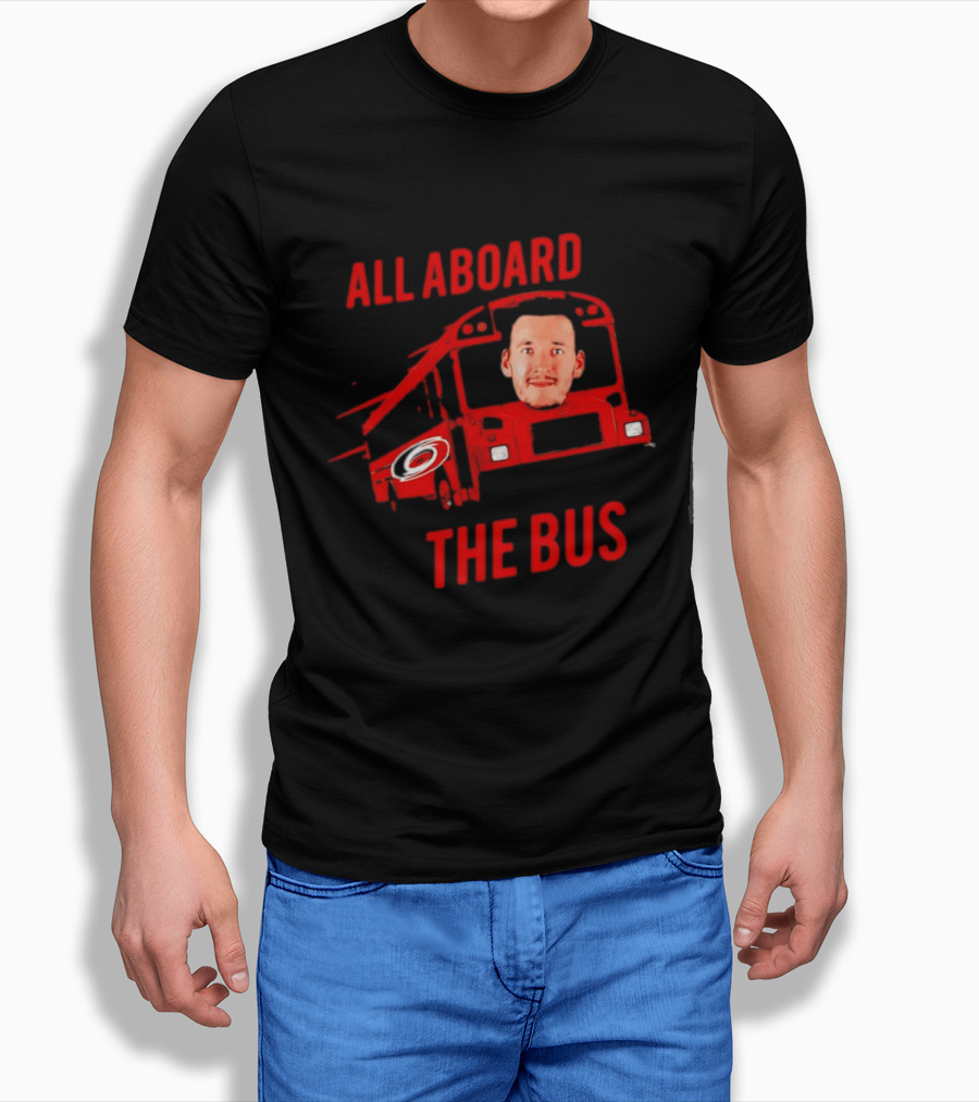 Andrei Svechnikov All Aboard The Bus Carolina Hurricanes NHL Hockey Player T-Shirt