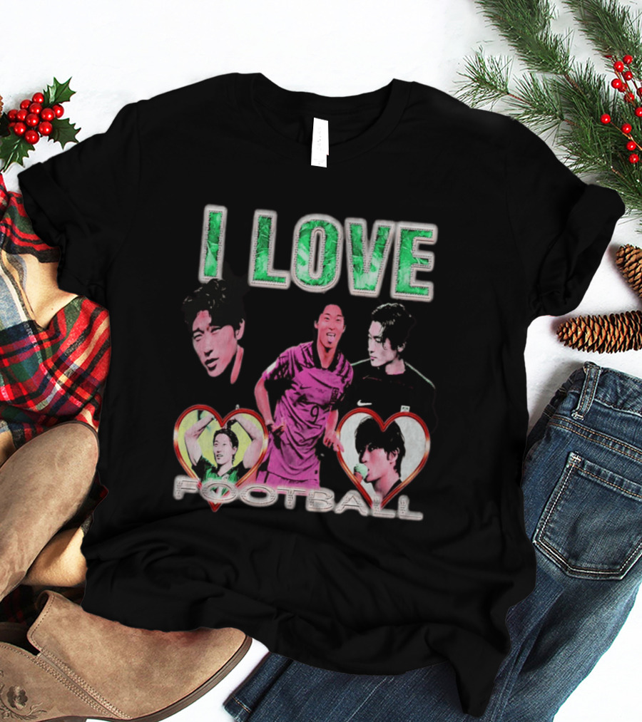 I Love Football Cho Gue Sung South Korea National Team Soccer Fan Collage T-Shirt