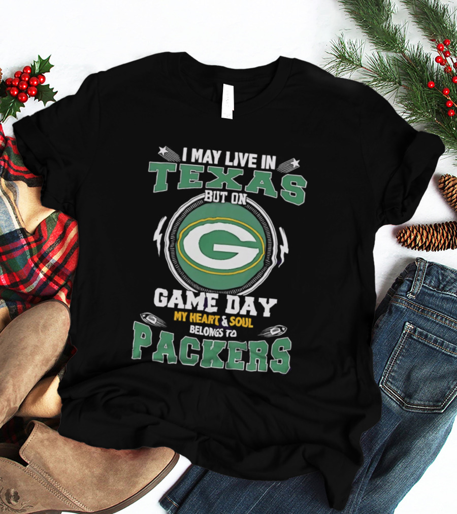 Texas Resident's Heart Belongs To Packers On Game Day T-Shirt