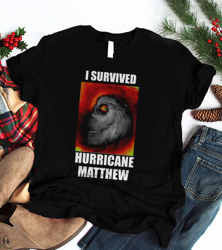 I Survived Hurricane Matthew Weather Satellite T-Shirt