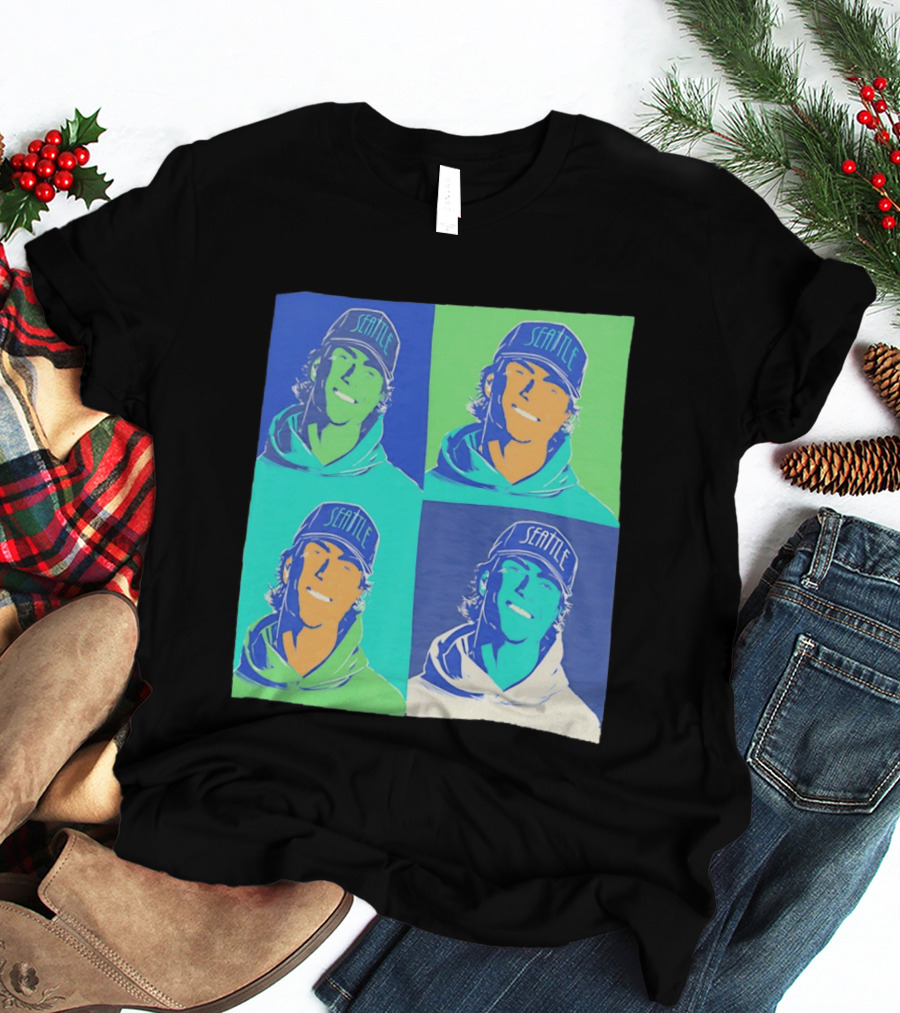 Bryan Woo Seattle Mariners Pop Art MLB Baseball T-Shirt