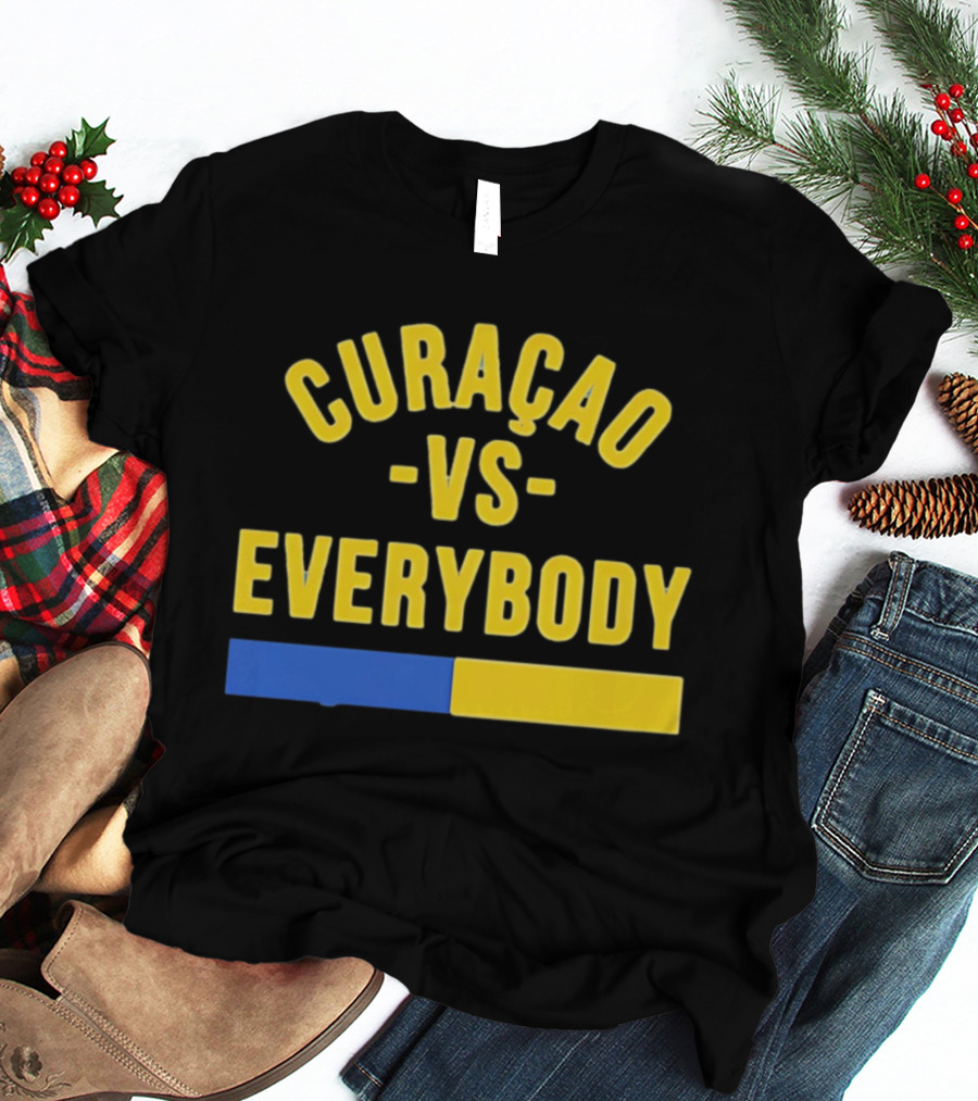 Curaçao VS Everybody Caribbean Island Pride Yellow Blue T-Shirt