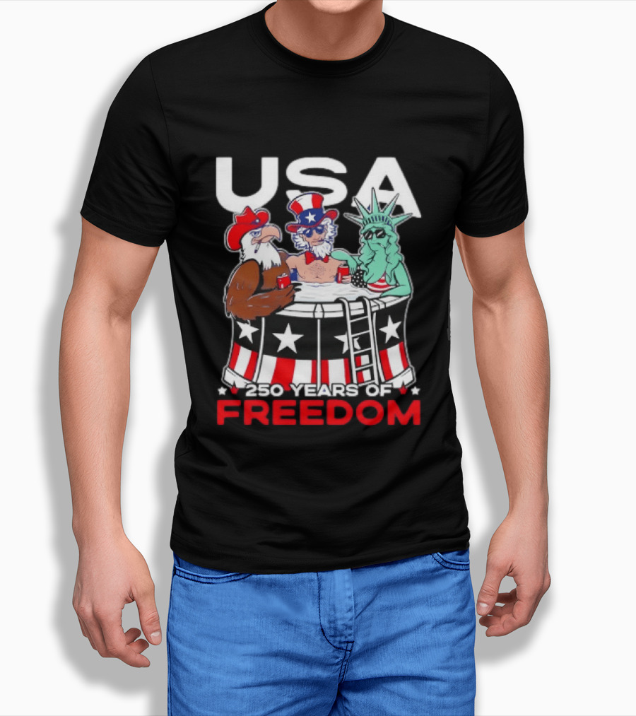 USA Eagle Uncle Sam Statue Of Liberty 250 Years Of Freedom T-Shirt