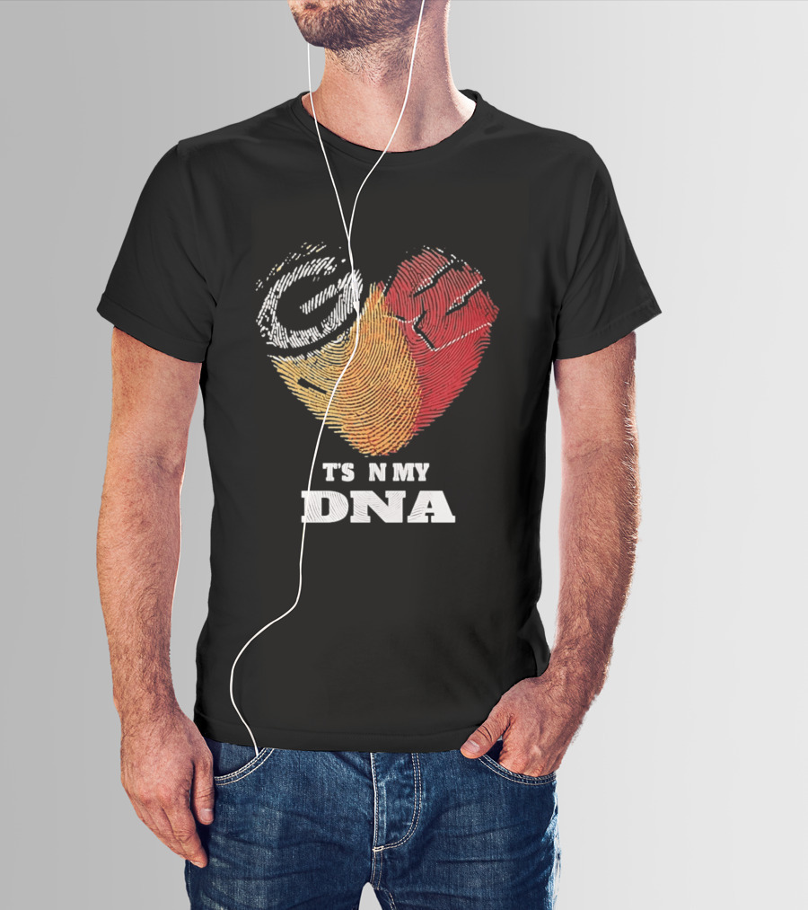 Green Bay Packers Wisconsin Badgers Heart It's In My DNA T-Shirt