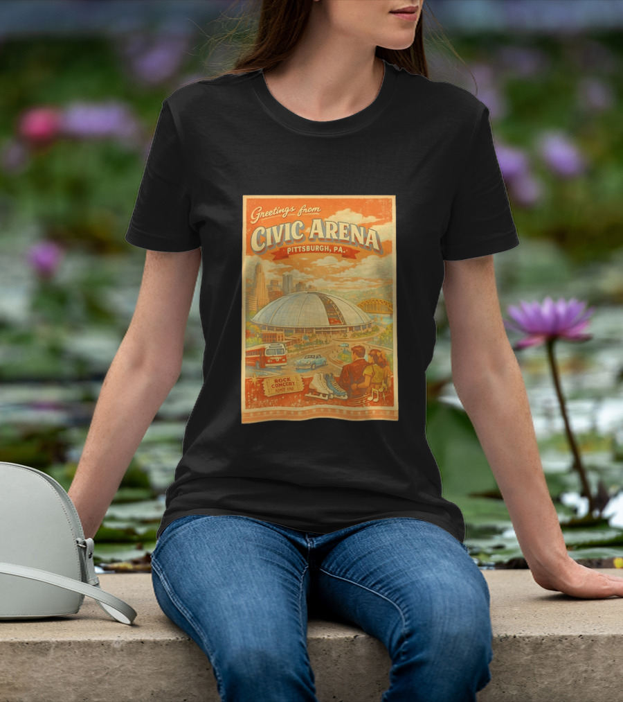 Greetings From Civic Arena Pittsburgh PA Rock Concert Admit One T-Shirt