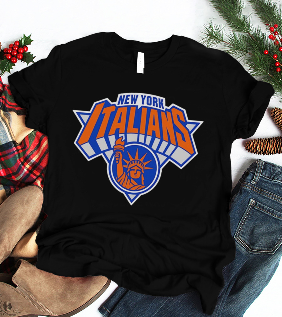 New York Italians Statue Of Liberty Knicks Basketball T-Shirt