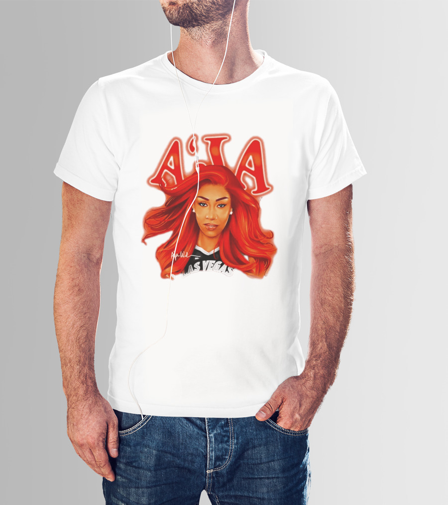 A'ja Wilson Aces Las Vegas Playa Society T-Shirt