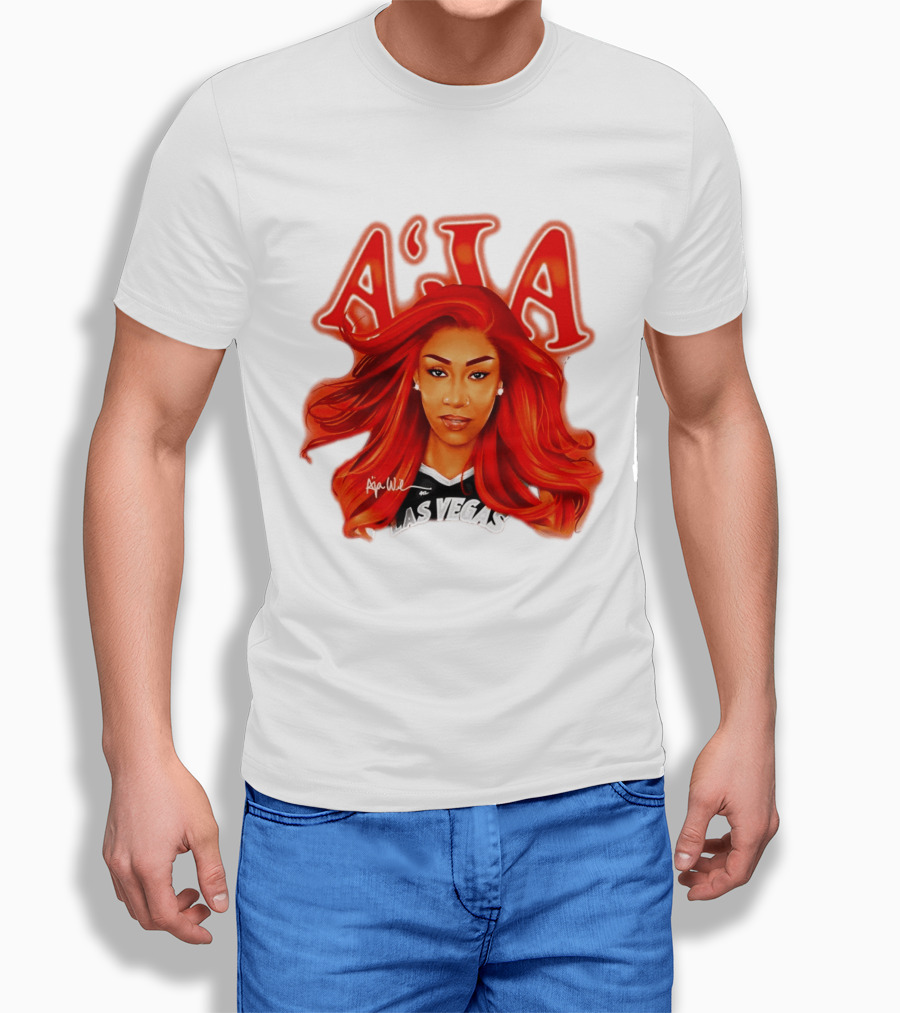 A'ja Wilson Aces Las Vegas Playa Society T-Shirt