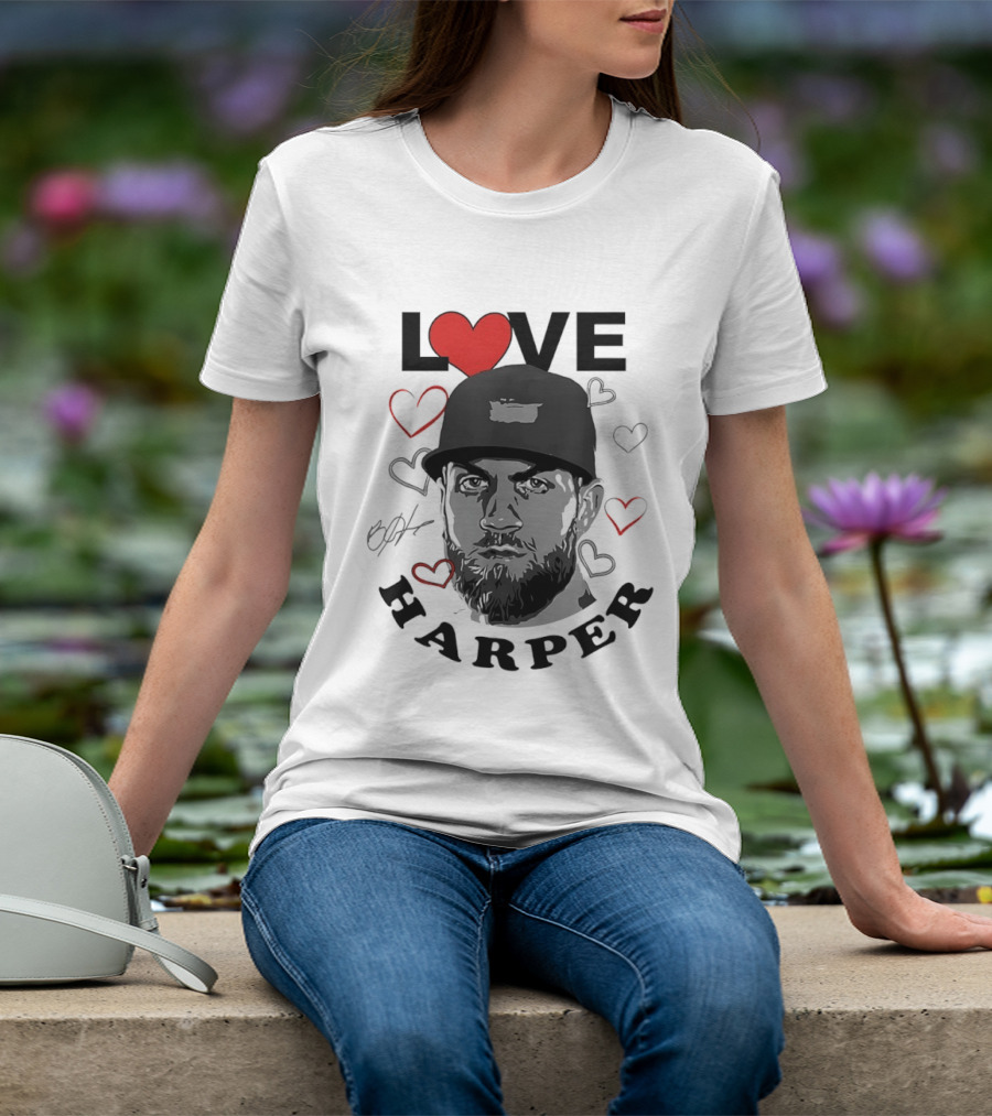 Love Bryce Harper Philadelphia Phillies Baseball Heart T-Shirt