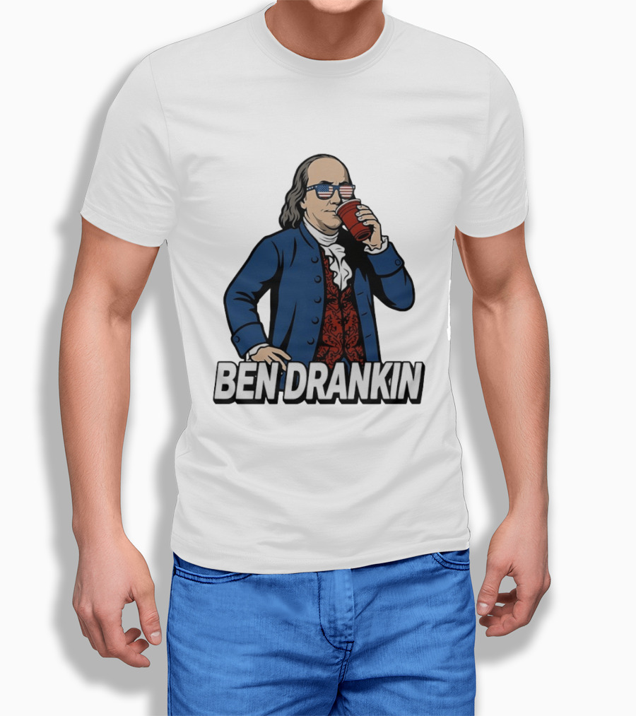 Ben Drankin Benjamin Franklin 4th Of July Patriotic Red Cup USA Glasses T-Shirt