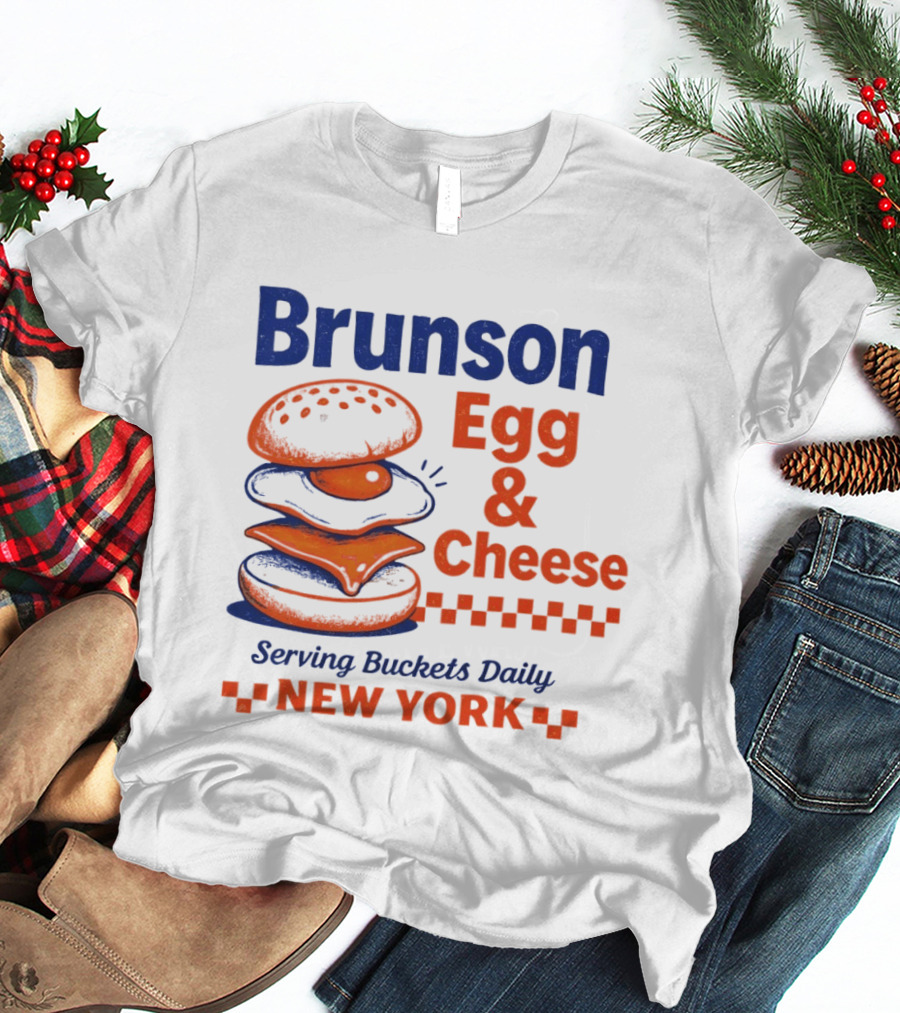 Brunson Egg & Cheese Serving Buckets Daily New York Knicks NBA T-Shirt