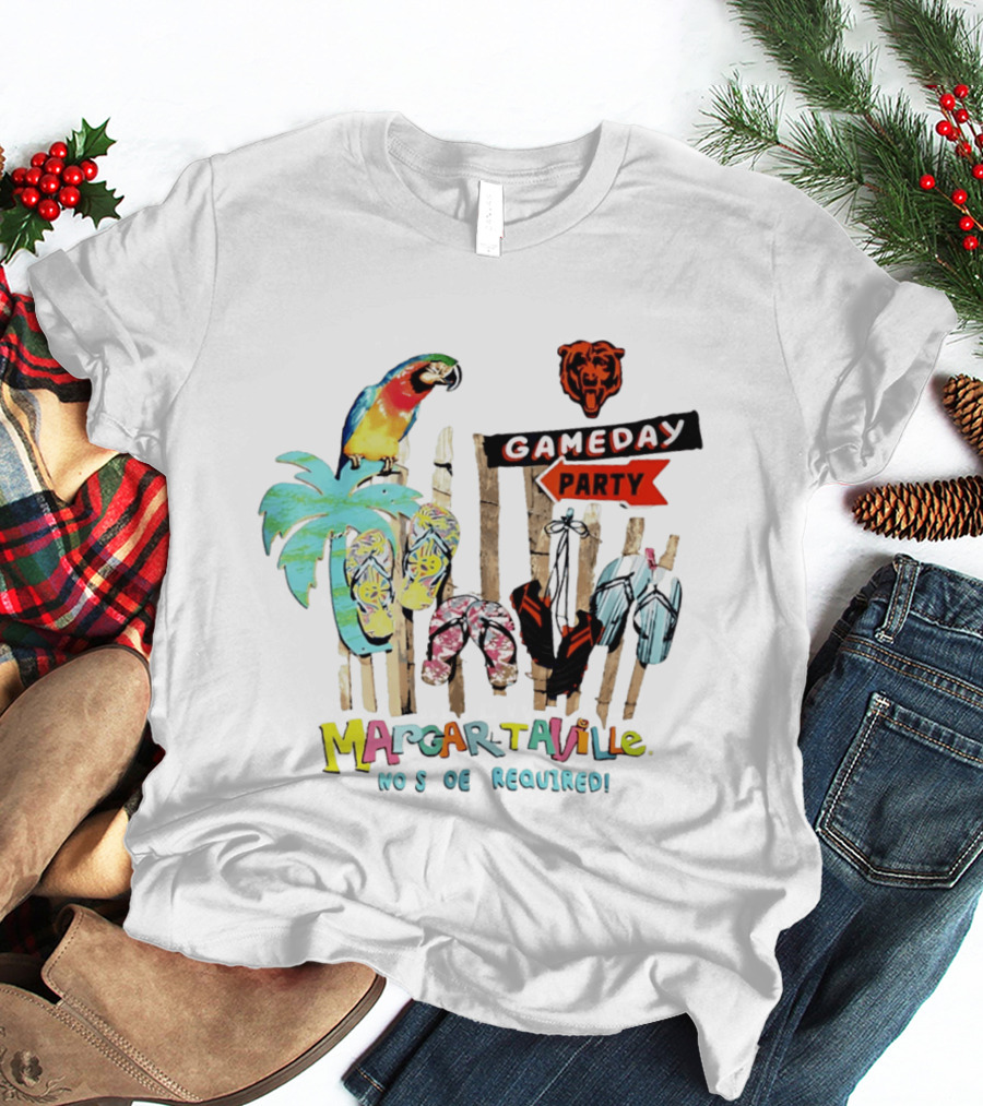 Chicago Bears Margaritaville Gameday Party No Shoes Required T-Shirt