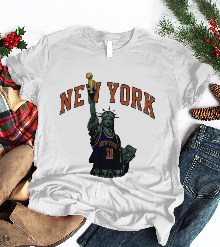 New York Knicks Jalen Brunson Statue Liberty Trophy Meme T-Shirt