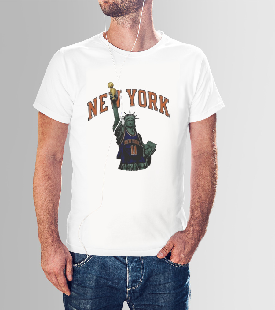 New York Knicks Jalen Brunson Statue Liberty Trophy Meme T-Shirt
