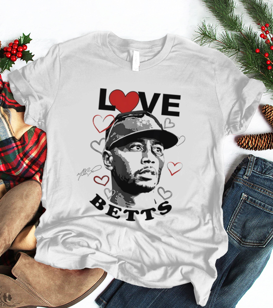 Love Betts Heart Baseball Los Angeles Dodgers Mookie T-Shirt