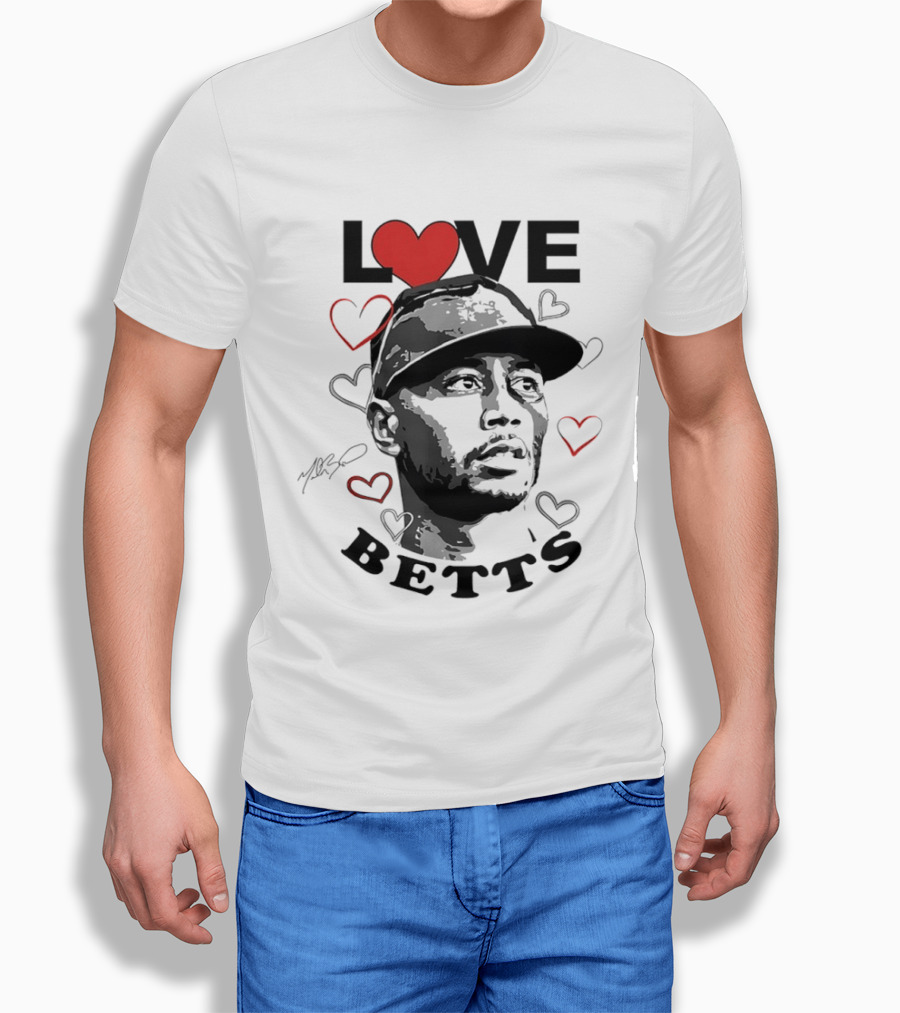 Love Betts Heart Baseball Los Angeles Dodgers Mookie T-Shirt