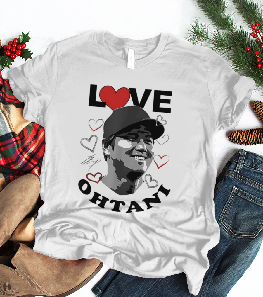 Love Shohei Ohtani Baseball Heart Los Angeles T-Shirt