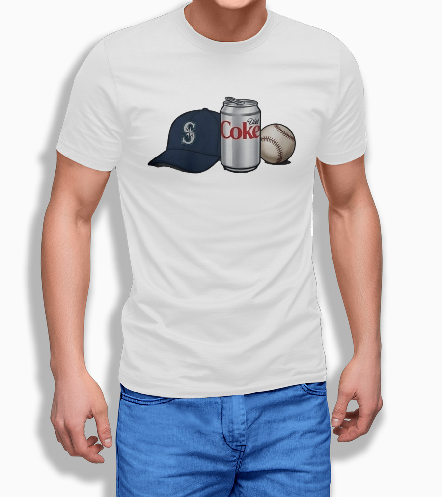 Mariners Diet Coke Baseball Cap And Ball T-Shirt