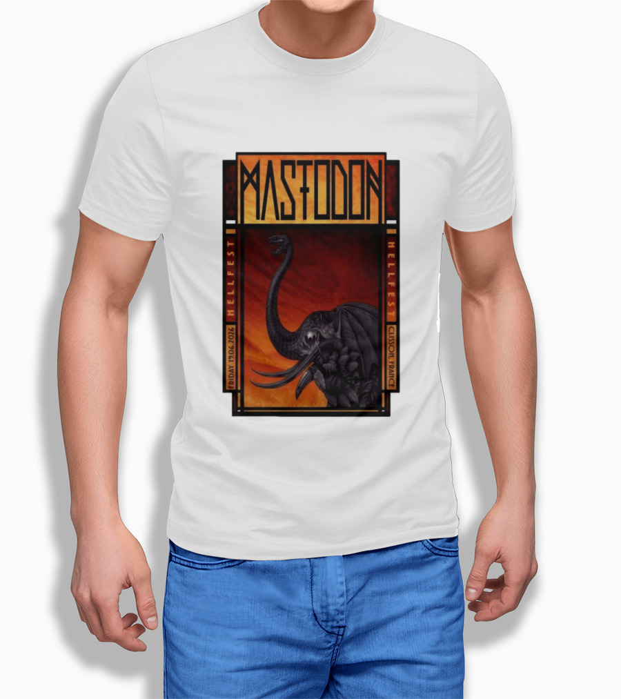 Mastodon Hellfest Clisson France June 19 2026 Dragon T-Shirt