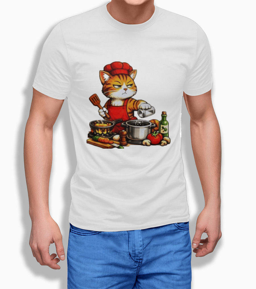 I Cook Better When You're Not Ing Cat Chef Cooking Scene T-Shirt