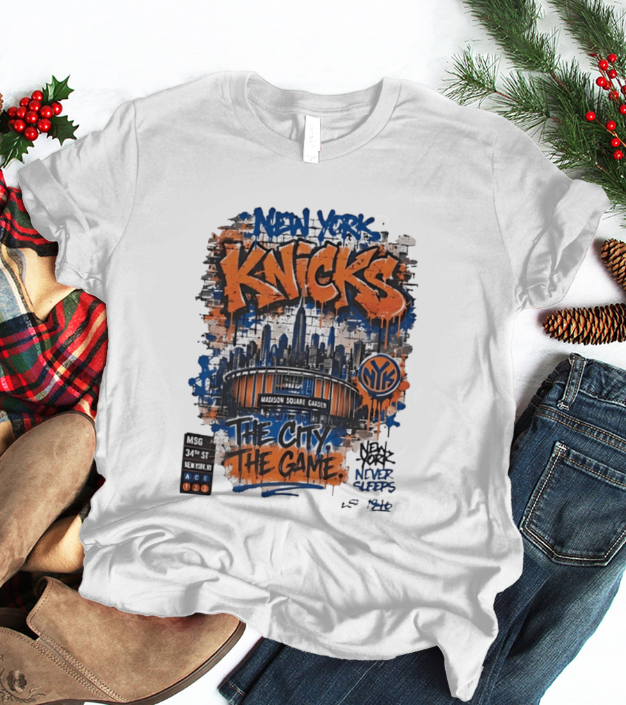 New York Knicks MSG Madison Square Garden 34th Street Graffiti T-Shirt