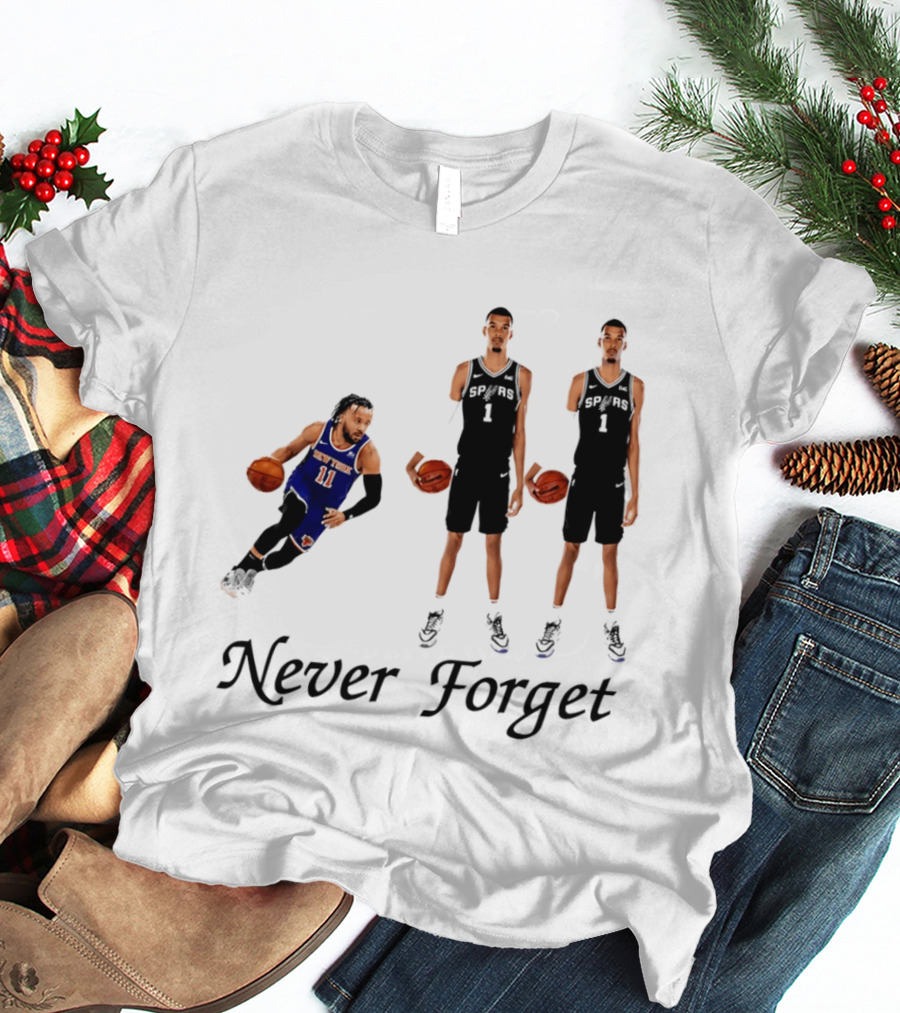 Jalen Brunson 11 Victor Wembanyama 1 Never Forget T-Shirt