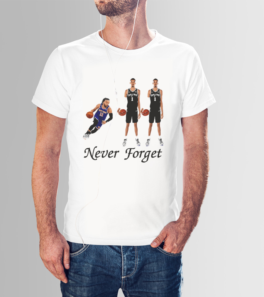 Jalen Brunson 11 Victor Wembanyama 1 Never Forget T-Shirt
