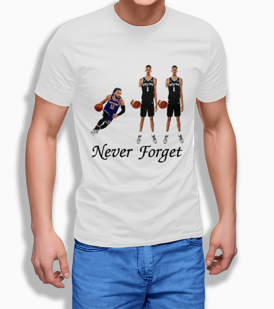 Jalen Brunson 11 Victor Wembanyama 1 Never Forget T-Shirt