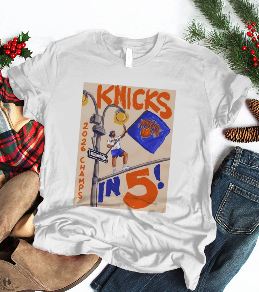 Jalen Brunson New York Knicks 2026 Champs Knicks In 5 Basketball Team T-Shirt