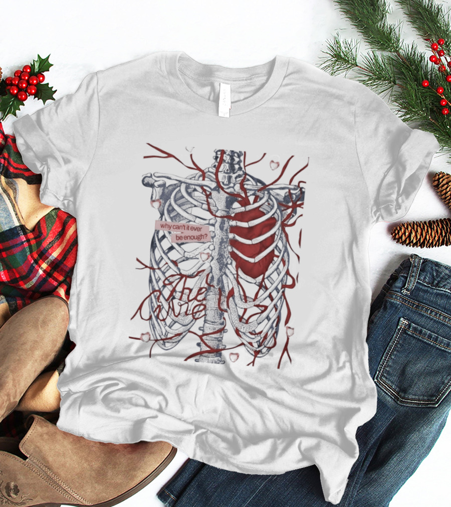 Olivia Rodrigo The Cure Why Can't I Ever Be Enough Skeleton Ribs Heart T-Shirt