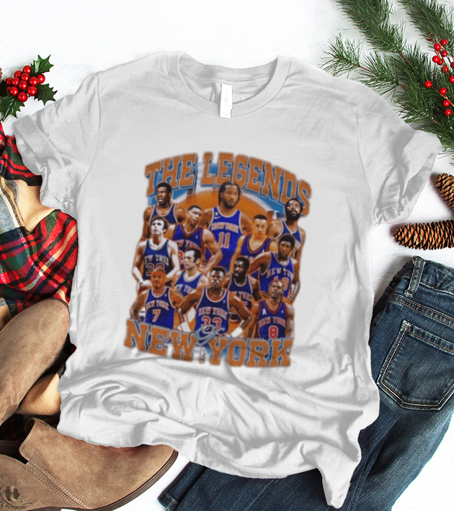 The Legends Of New York Basketball Collage T-Shirt