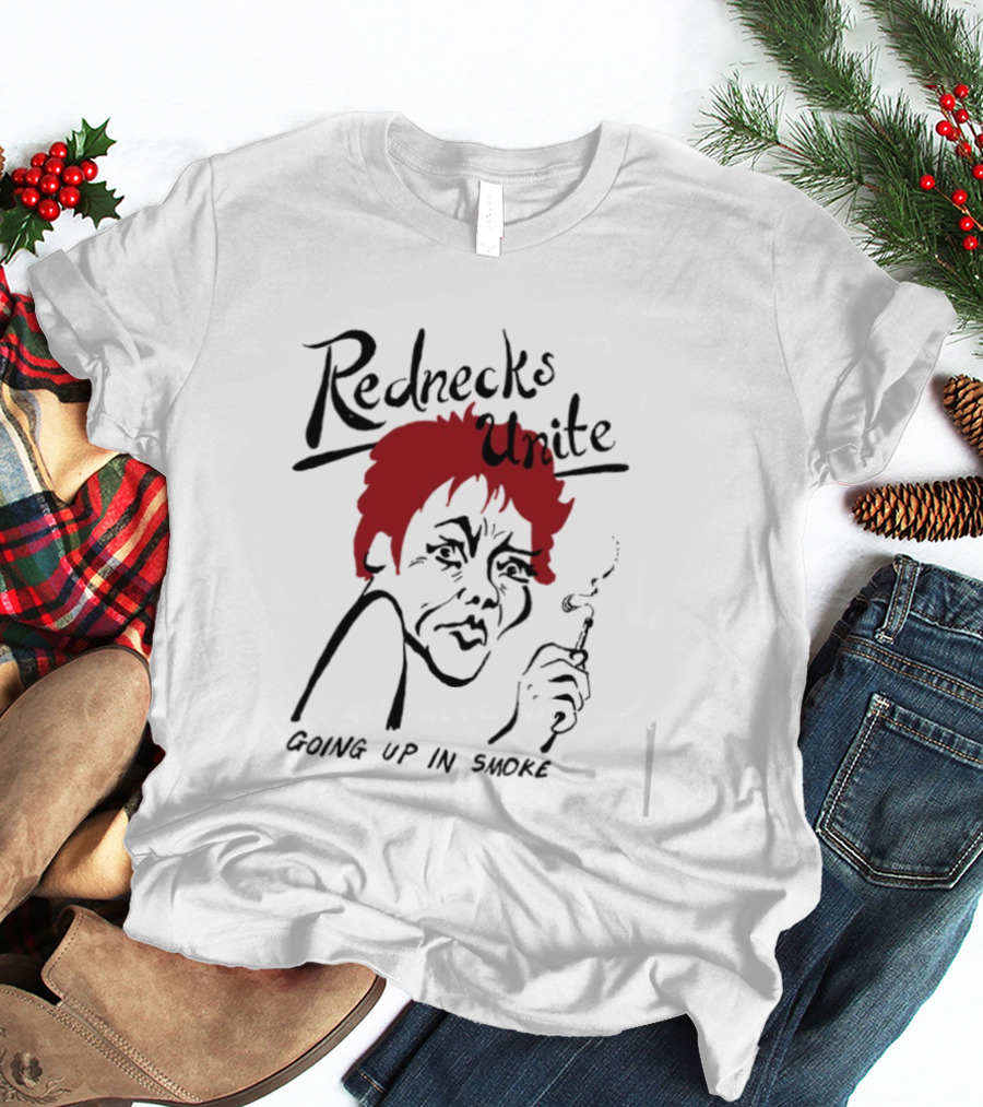 Rednecks Unite Going Up In Smoke Retro Cartoon Style Smoking T-Shirt