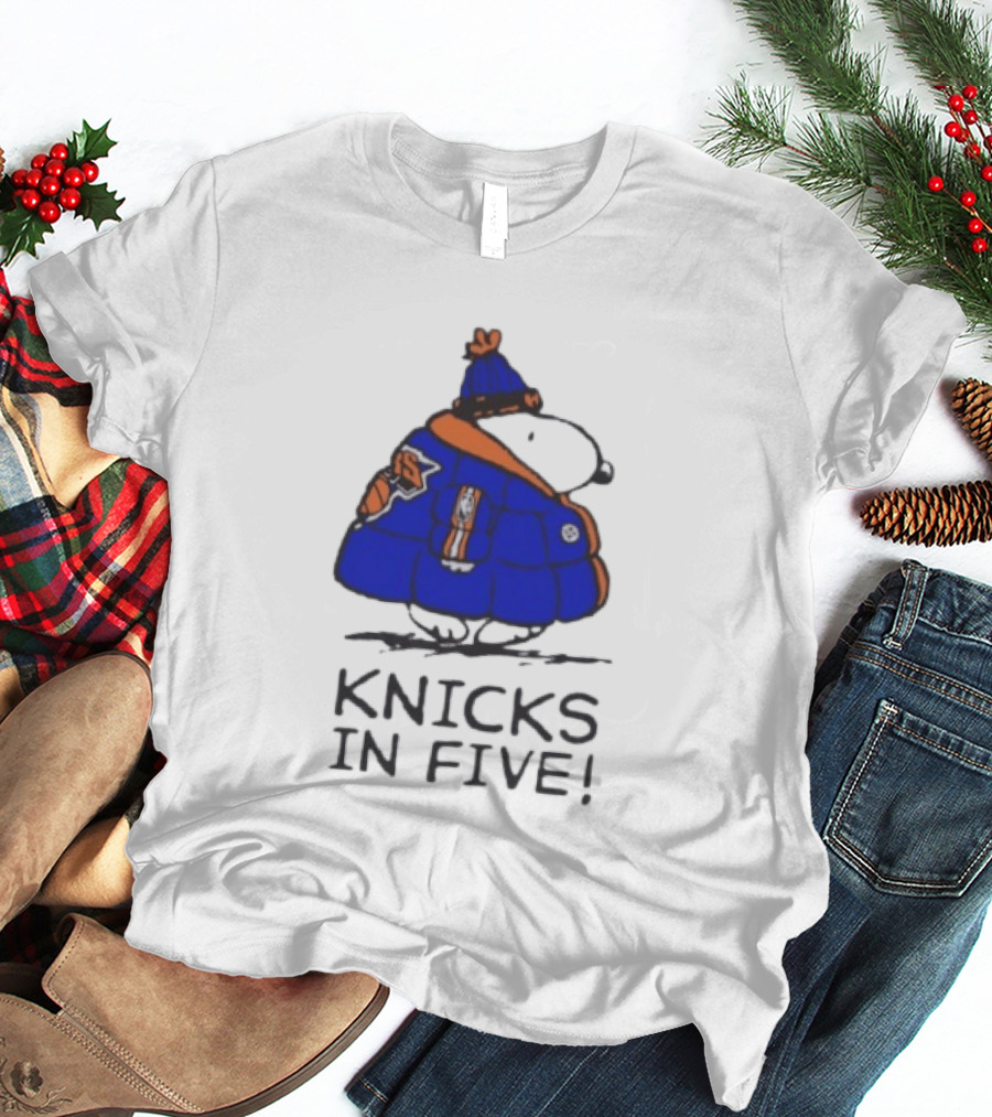 Snoopy Knicks In Five Peanuts Basketball Fan T-Shirt