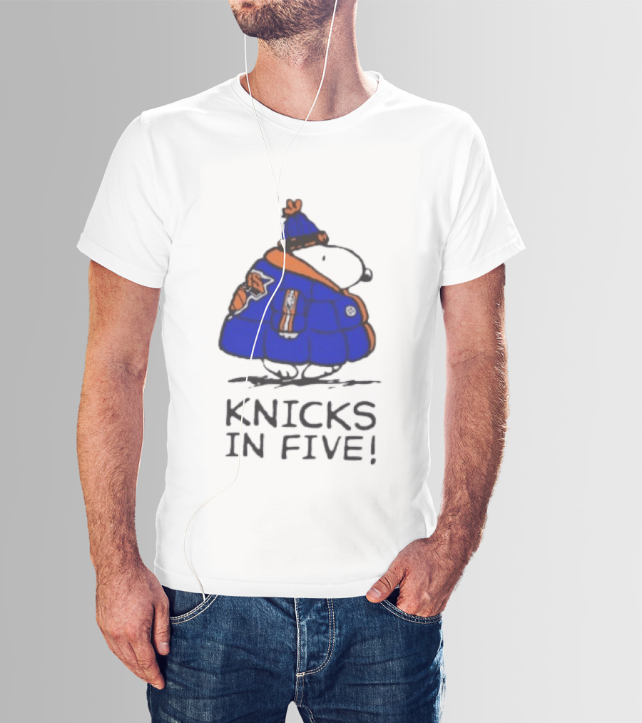 Snoopy Knicks In Five Peanuts Basketball Fan T-Shirt