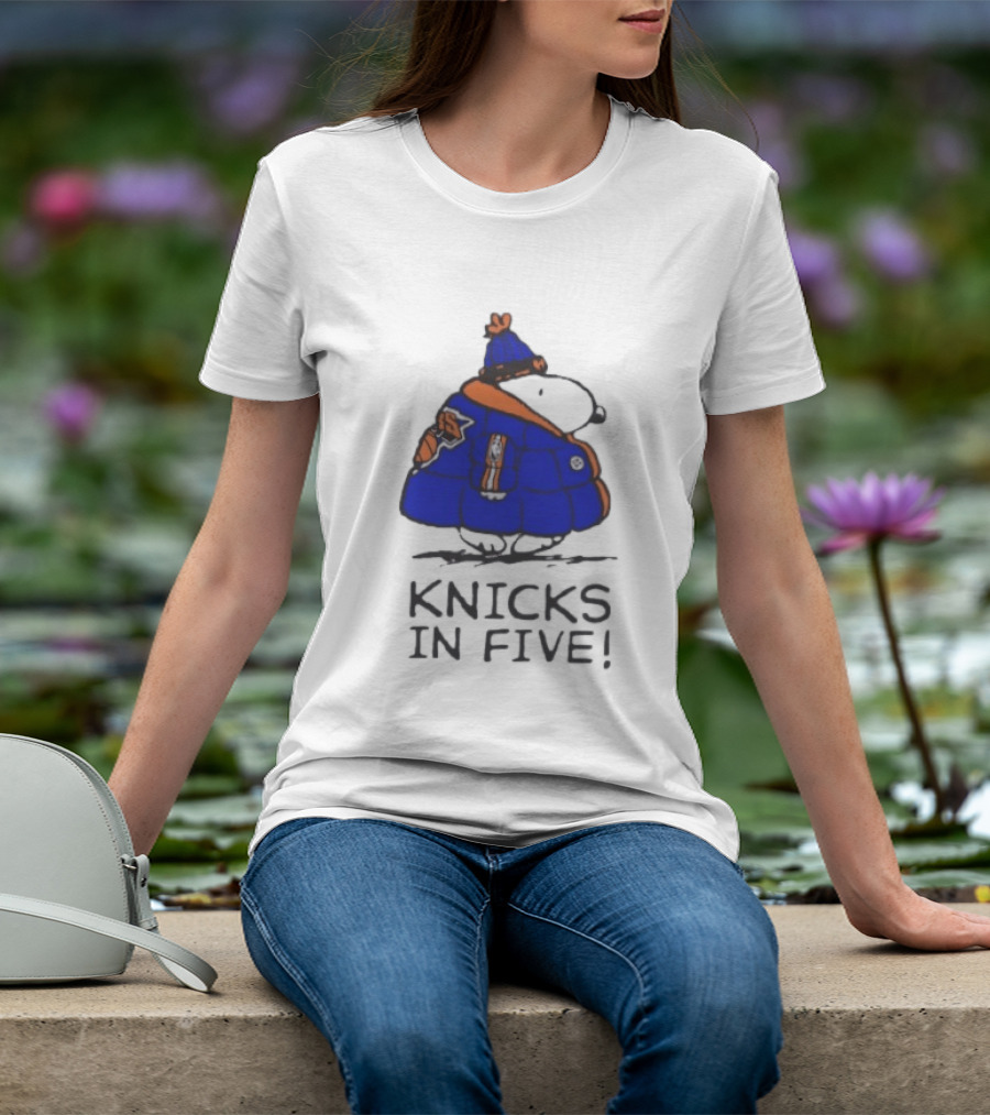 Snoopy Knicks In Five Peanuts Basketball Fan T-Shirt
