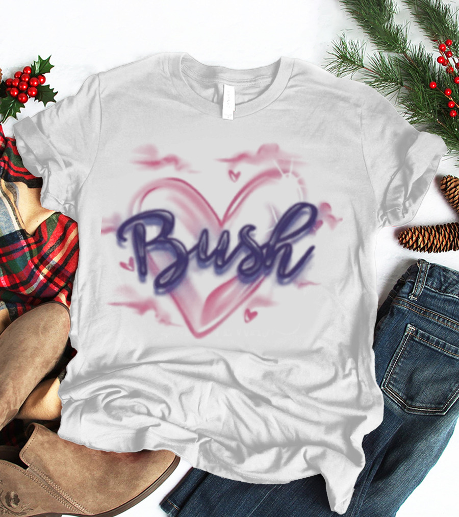 Bush Heart Graffiti Red And Blue T-Shirt