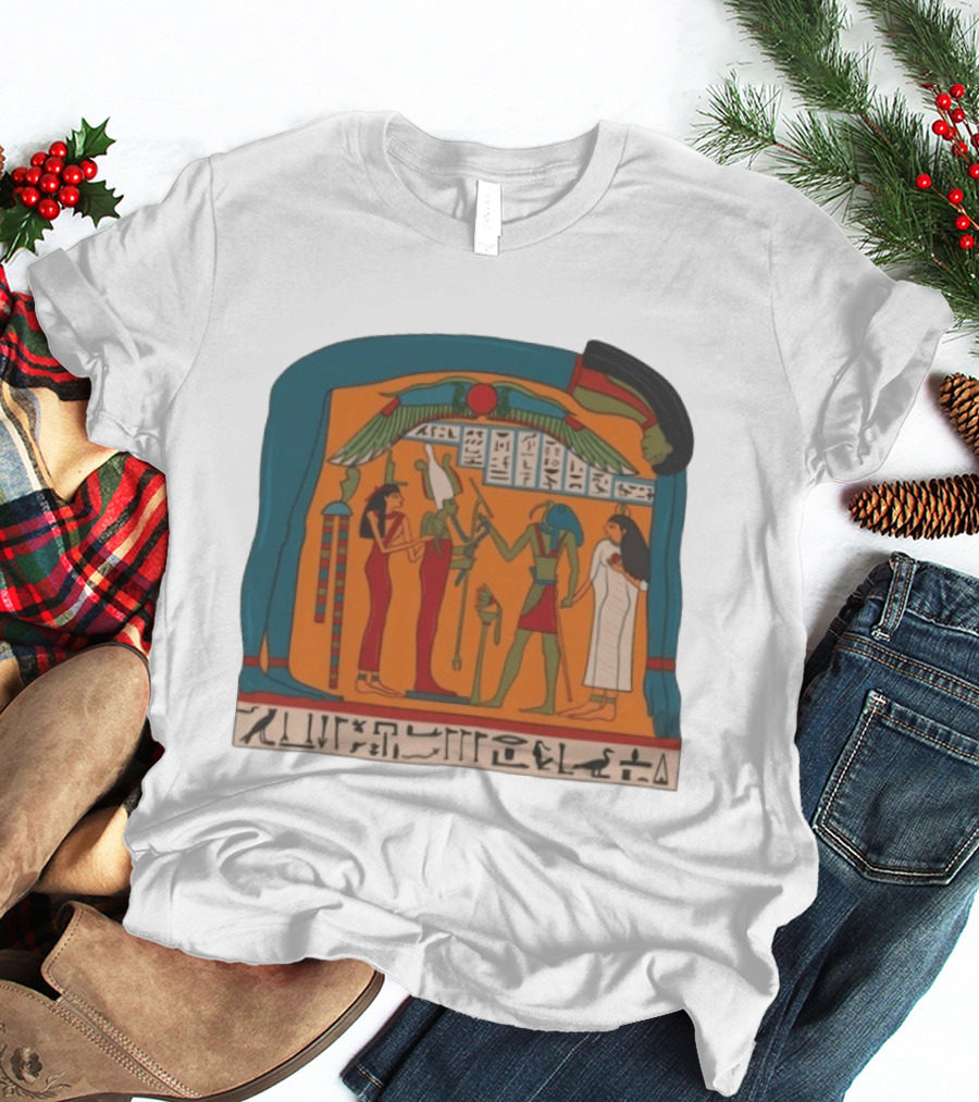 Panel Of Tabakenkhonsu Egyptian Hieroglyphs And Deities T-Shirt