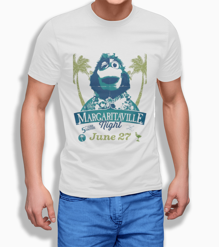Philly Phanatic Margaritaville Night 5 O' Somewhere June 27 Palm Trees T-Shirt