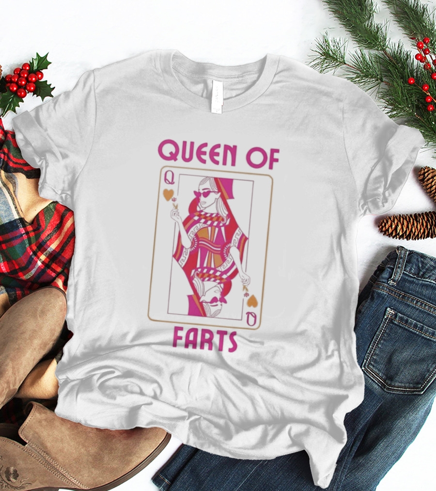 Queen Of Farts Playing Card Design Humor T-Shirt