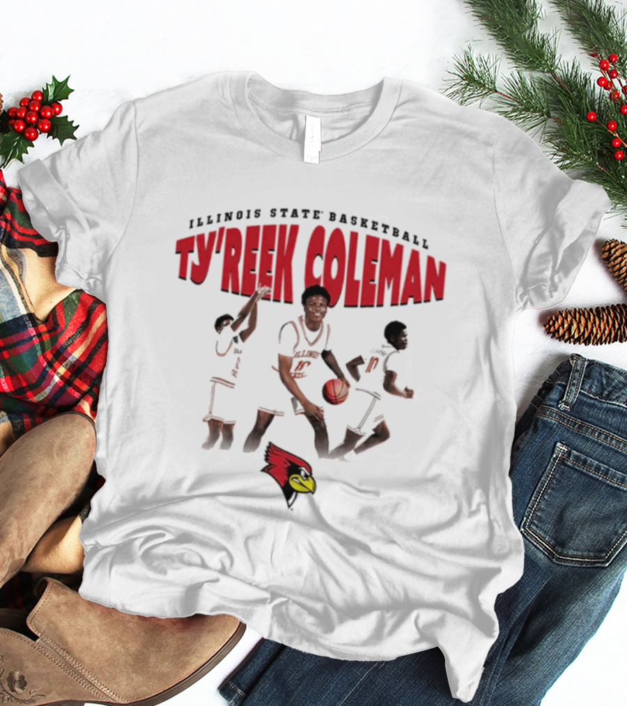 Illinois State Basketball Ty'Reek Coleman Redbirds T-Shirt