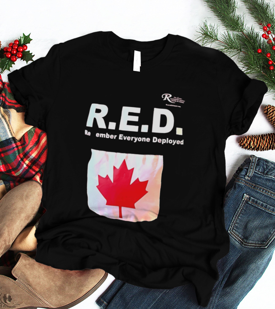 R.E.D. Remember Everyone Deployed Canadian Maple Leaf T-Shirt