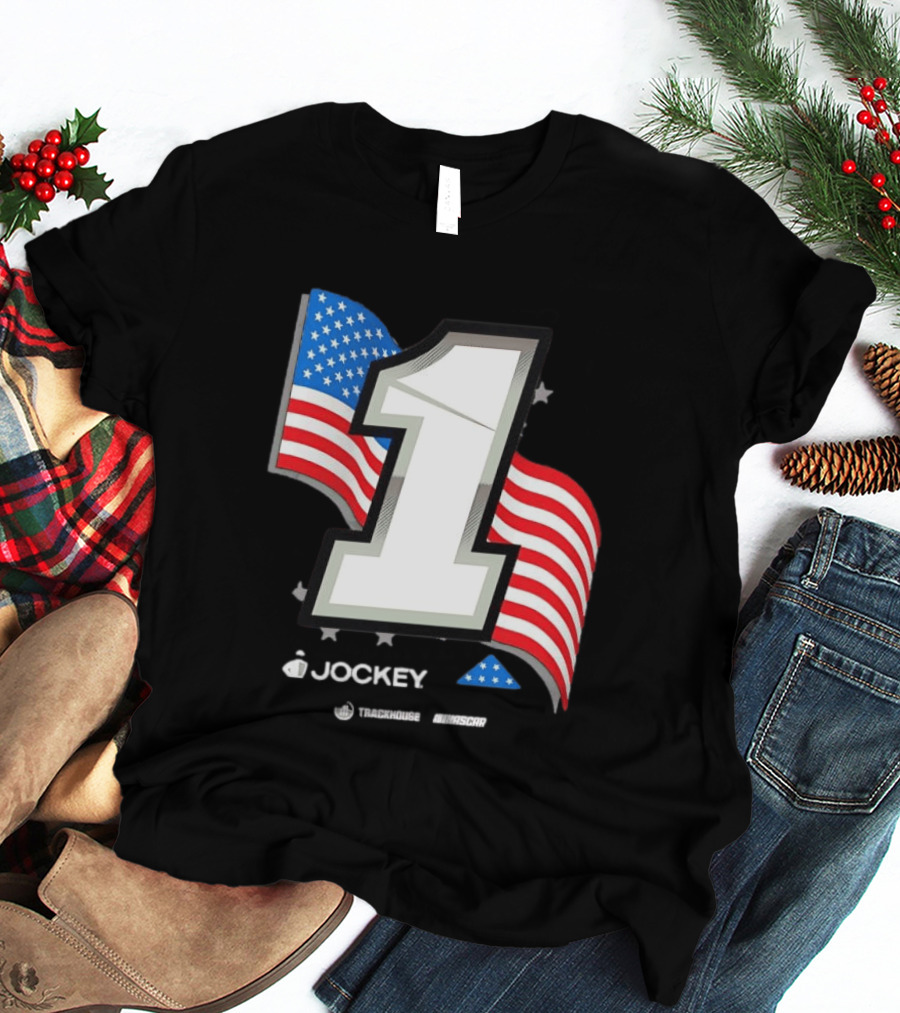 Ross Chastain 1 Jockey Folds Of Honor American Flag Trackhouse NASCAR Racing T-Shirt