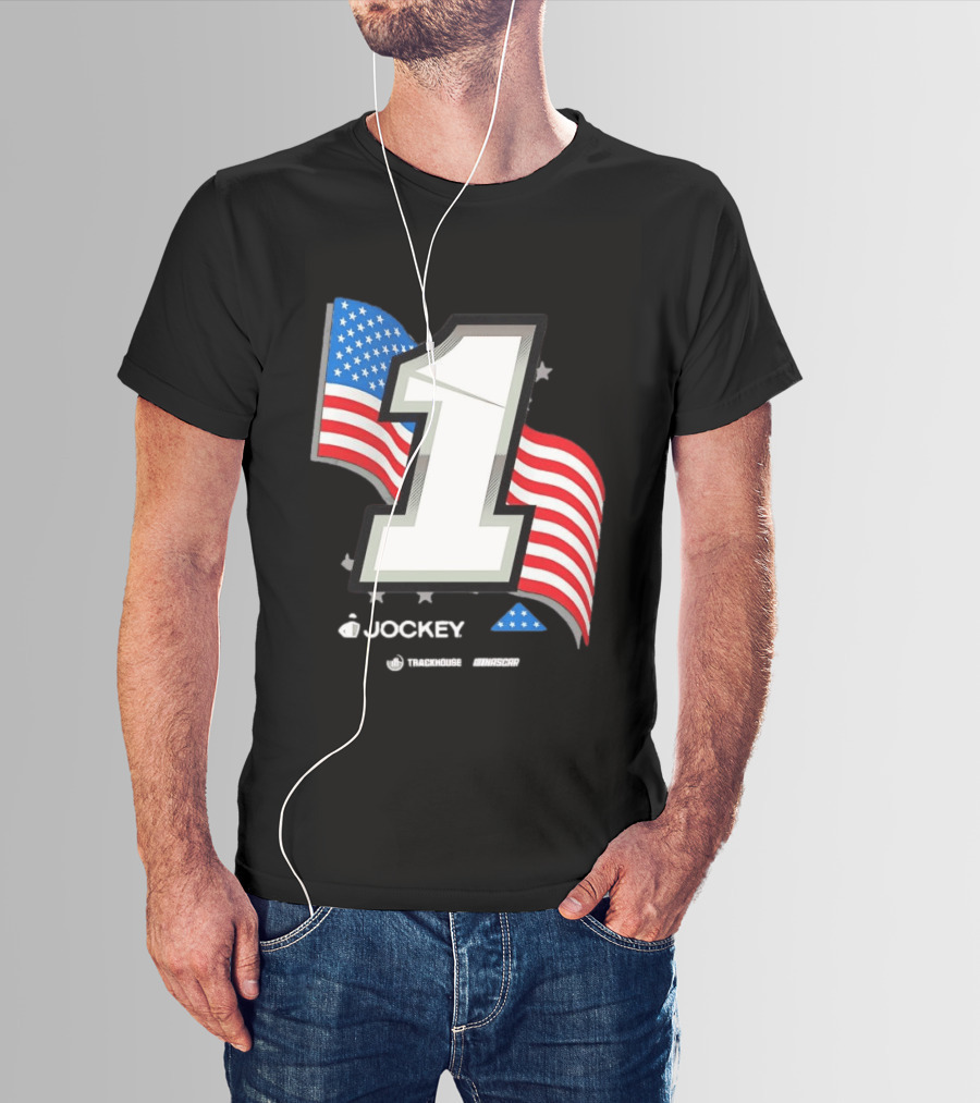 Ross Chastain 1 Jockey Folds Of Honor American Flag Trackhouse NASCAR Racing T-Shirt