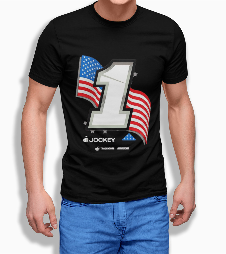 Ross Chastain 1 Jockey Folds Of Honor American Flag Trackhouse NASCAR Racing T-Shirt