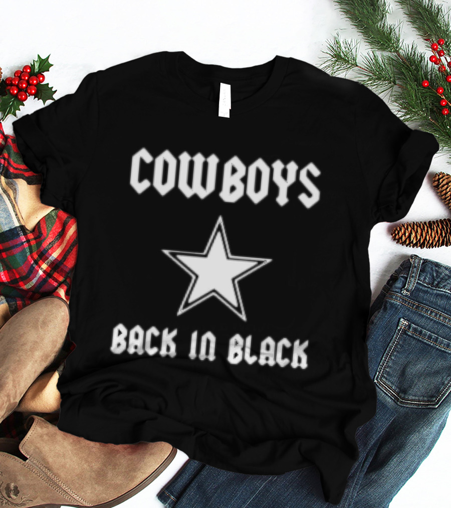 Cowboys Back In Black Star T-Shirt